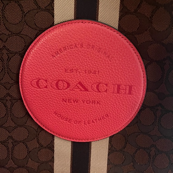 Coach Dempsey Stripe Tote - Picture 3 of 12